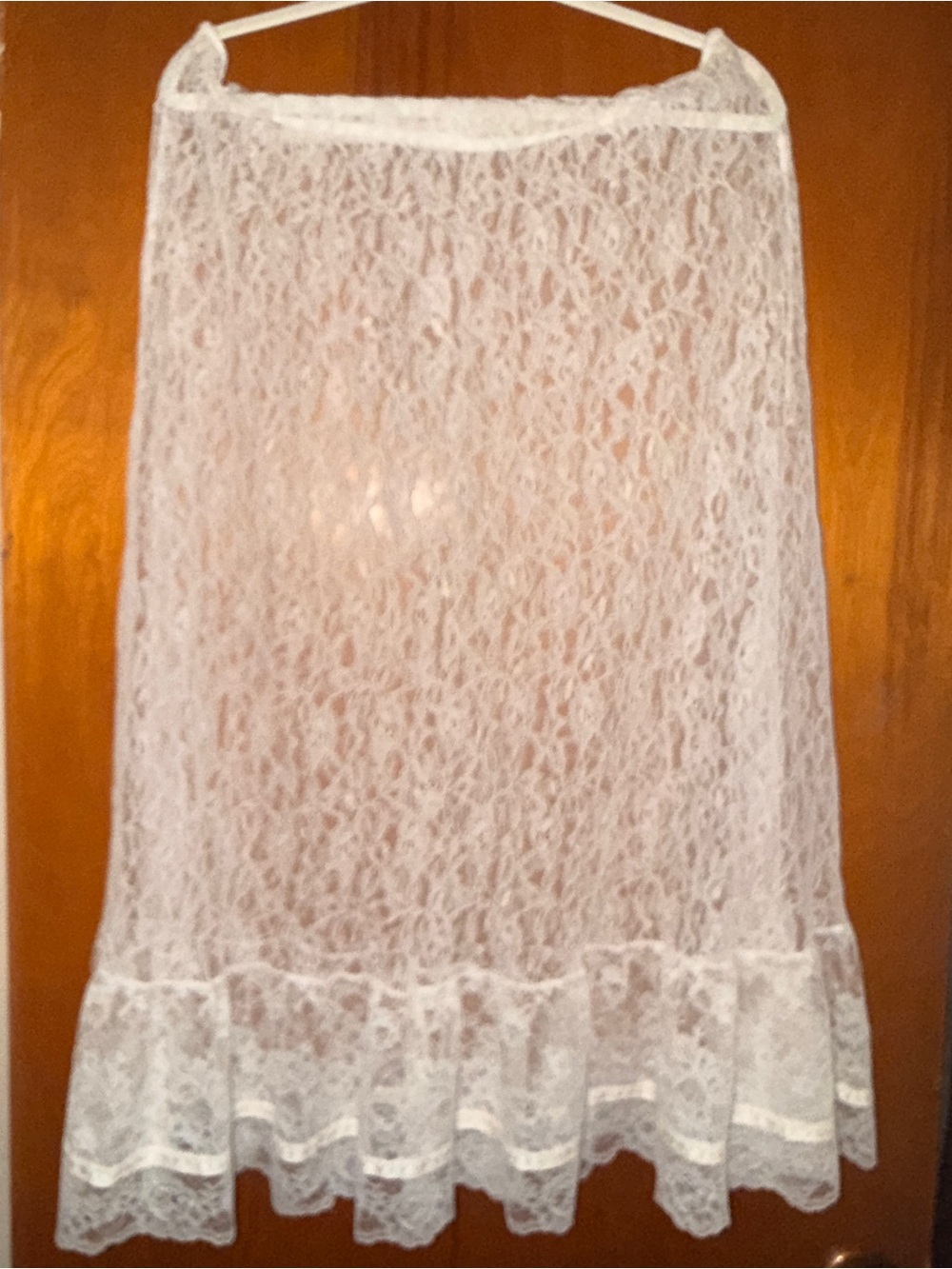 Vintage Sheer Floral Lace Maxi Petticoat Layering Skirt Plus Size 42” (3X or 4X)